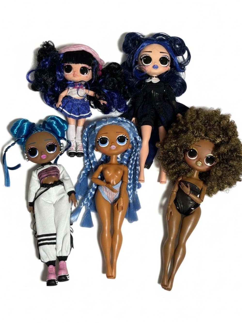 LOL Surprise OMG Doll Lot of 5 Blue Hair Goth Edgy